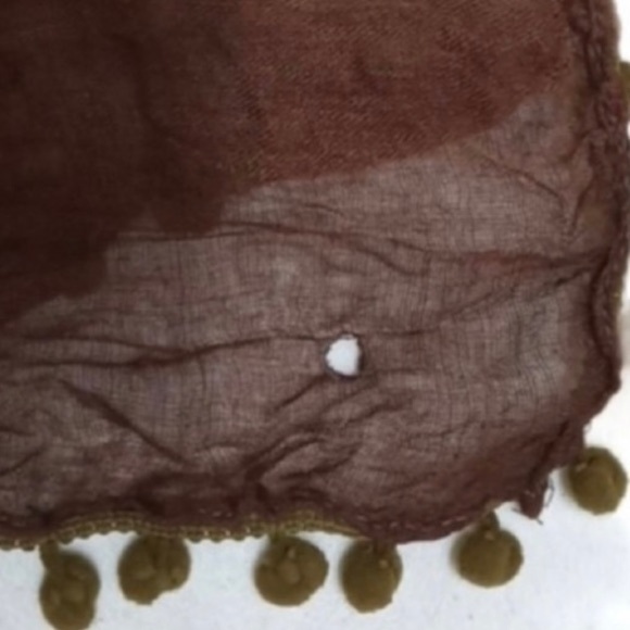 Vintage Gantz Boho Artsy Scarf 64"x28” Woodsy Earthy Textured Ball Tassel READ - Picture 7 of 7